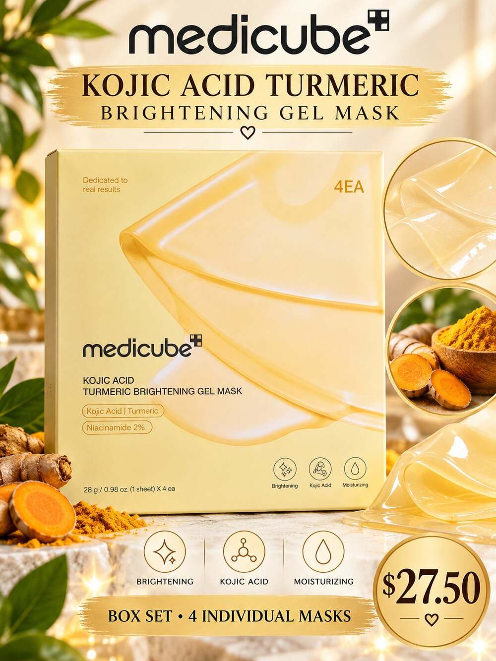 Medicube Kojic Acid Turmeric Gel Masks NIB